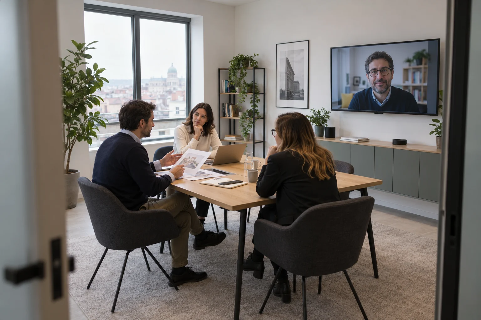 Scena di collaborazione aziendale
